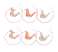 CHILDWEET 6pcs Realistic Bird Calls Ceramic Waterfowl Whistles Bird Noise Maker Educational Toy Lanyards for Boys and Girls Party