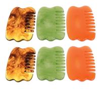 CHILDWEET 6pcs Resin Gua Sha Massage Comb Set Multi-Function Scraping Tool for Scalp and Leg Massage to Motor Function and Relax Muscles