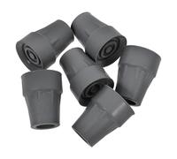 CHILDWEET 6pcs Rubber Crutch Tips Replacement Anti-Slip Feet Covers for Walking Sticks Cane Rubber Ends Shock Absorbing Lightweight Grey Ferrules for Joint Protection