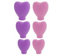 CHILDWEET 6pcs Silicone Makeup Brush Covers Set Dustproof Makeup Brush Protective Sleeves Pink and Purple