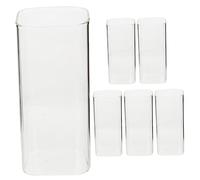 CHILDWEET 6pcs Square Glass High Borosilicate Drinking Cups for Water Juice and Tea for Home Office and Picnics Capacity