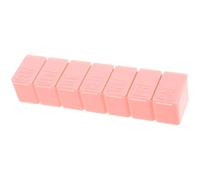 CHILDWEET 7-Day Portable Medicine Organizer with Braille, Compact Weekly Pill Box with Individual Lids for Travel and Home - Pink Narrow Design