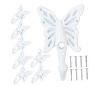 CHILDWEET 8pcs Butterfly Cabinet Hooks Zinc Alloy Metal Hangers for Clothes Space Saving Wardrobe Accessories Sturdy Single Hooks for Coats Robes Pants with Elegant European Retro Design