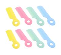 CHILDWEET 8Pcs Comb Set for Newborns and, Round Tip Plastic Hair Brushes with Sensitive Scalp Care, Hair Grooming Tools in Assorted Pink, Yellow, Blue, Green Colors