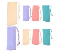 CHILDWEET 8pcs Multi-purpose Soap Bags with Drawstring Lanyard Pe Material Foaming Mesh Holders for Bar Soap for Bathroom and Traveling for Efficient Draining and Easy Storage