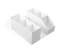 CHILDWEET Acrylic Eyelash Tweezers Holder Desktop Organizer for Lash Beauty Tools Storage Box with Easy-clean Surface Elegant White Design for Home Salon and Vanity Use