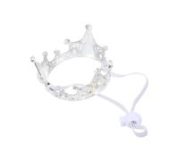 CHILDWEET Adjustable Silver Dog Tiara Birthday Hat with Elegant Alloy Crown Design, for Small Dog Birthday Parties and Puppy Party Decorations