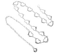 CHILDWEET Adjustable Silver Metal Heart Chain Waist Belt for Women, Simple Elegant Waist Chain Highlighting Body Proportions, for Dresses and Fashion Statement