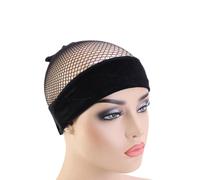 CHILDWEET Adjustable Velvet Wig Headband with Mesh Cover, Soft and Non-irritating Black Wig Accessory for Secure Fit and Comfortable Wear