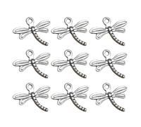 CHILDWEET Alloy Dragonfly Pendant Charms Silver Colour with Unique Shape Design 20pcs for DIY Jewelry Making Accessories for Necklace and Bracelet Dangle Style