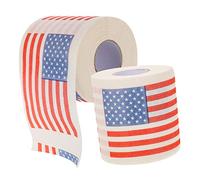 CHILDWEET American Flag Print Unbleached Toilet Paper Rolls Bulk Napkin Paper for Bathroom 2 Rolls