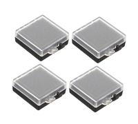 CHILDWEET Anti-static Chip Case with Foam Padding, Lid and Black Base, 35x35x15mm Electronic Components Storage Box, 4pcs Sample Display Set for Electronics Organization