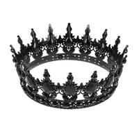 CHILDWEET Baroque Black Bridal Crown Alloy Lightweight Wedding Tiara Elegant Queen Headband for Women Birthday Costume Party Vintage Hair Accessory