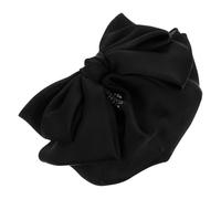 CHILDWEET Black Bowknot Hairnet Barrette Clip Keeps Hair Clean and Tidy with Alloy and Polyester Material Stylish Hair Accessory Suitable for Women with Uniforms Or Corporate Attire