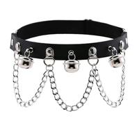 CHILDWEET Black Leather Leg Ring with Chain, Comfortable to Wear Gothic Punk Style Leg Loop, Chic American and European Design for Halloween and Party Accessories