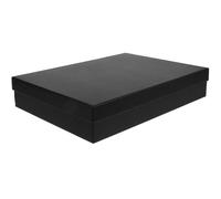 CHILDWEET Black Rectangular Gift Box for Presents Made of Lightweight Cardboard with Lid, Elegant and Simple Storage Box Suitable for Packaging Shirts and Scarves