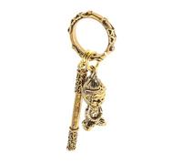 CHILDWEET Brass Monkey King Pendant Keychain Lucky Charms Keyring Zodiac Monkey Ornament Wukong Figure Car Accessory for Handbag Backpack Wallet Decoration