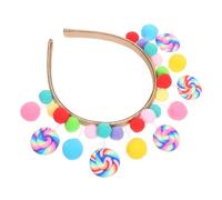CHILDWEET Candy Cane Headband for Cartoon Lollipop Hairband with Playful Sweet Design Holiday Headband for Birthday Party Theme Park Festive Celebrations Accessories