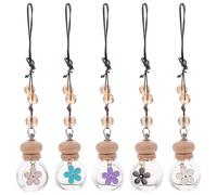CHILDWEET Car Hanging Perfume Bottle Glass Pendant 5pcs 8ml Essential Oil Diffuser with Assorted Colours for Air Freshening and Fatigue Relief in Vehicle Interior
