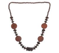 CHILDWEET Chunky Beaded Necklace Lightweight and Comfortable Boho Inspired for Women Featuring Natural Coconut Shell Beads with Geometric round Shapes for Summer Beach Parties