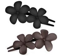CHILDWEET Claw Clips for Women 2pcs Plastic Floral Flat Hair Clips Lightweight Decorative Accessories for Various Occasions