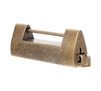CHILDWEET Copper Engraved Padlock Vintage Antique Lock with Chinese Traditional Carved Pattern for Wooden Jewelry Cabinet and Drawer
