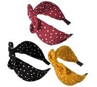 CHILDWEET Creative Rabbit Ear Headbands Comfortable Wide Hairband 3pcs for Women, Lightweight Cloth Hair Bands with Adorable Knot Design Suitable for Daily Wear and Cosplay