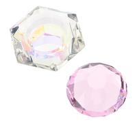 CHILDWEET Crystal Lotus Flower Glass Nail Art Dish Cup Refillable Acrylic Liquid Powder Container for Salon and Nail Art School Use