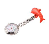 CHILDWEET Cute Dolphin Mini Hanging Pocket Watch in Orange Zinc Alloy with Luminous Function for Staff and Decor Use Fashionable and Creative Design Random Color