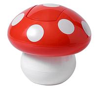 CHILDWEET Cute Mushroom Mini Trash Can with Lid Adorable Kawaii Desktop Garbage Bin for Mini Room Trash Can Tabletop Waste Bin for Bedroom and Office