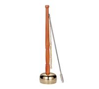 CHILDWEET Delicate Copper and Wood Temple Yin Qing Adornment, Easy to Carry Percussion Instrument for Meditation with Fine Craftsmanship and Decorative Beautiful Look