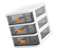 CHILDWEET Desktop Mini Drawer Storage Cabinet for Lipstick and Cosmetics Organiser, White Pp Material with 3 Visible Layers, for Desktop Organisation and Home Or Office Accessories