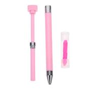 CHILDWEET Diamond Drawing Pen for Nail Art DIY Refillable Pink Plastic Dotting Tool with Soft Wax for Manicure Rhinestone Application