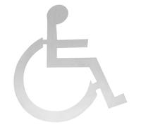 CHILDWEET Disabled Wheelchair Restroom Sign Toilet Door Display for Disability Aids Bathroom Lightweight Portable Simple Design Easy Installation Reliable Silver Accessibility Marker