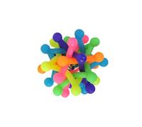 CHILDWEET Dog Chewing Rainbow Rubber Bell Sound Hollow Balls 2 Pcs Interactive Foraging Reduce Destructive Behavior Home Desktop Ornament