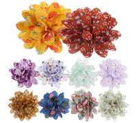 CHILDWEET Dog Collar Random Color 10pcs with Flower Decorative Lace Pet Charms Lightweight Bow Ties for Puppy and Cat, for Holiday and Party Photo Shoot Costume Accessories