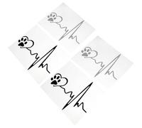 CHILDWEET Dog Paw Print for Automobile Decoration 4pcs Car Sticker Decal Set in Black and White, Pet Material with Stable Performance, Stylish and Elegant Heartbeat Design