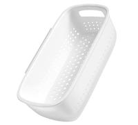 CHILDWEET Double Layer Colander Basket Kitchen Filter Wall-Mount Vegetable Washing Basket Fruit Strainer Removable Design Space-Saving 10.8X5.6X3.7 Inch White