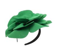 CHILDWEET Elegant Lime Green Fascinator Floral Headband with Large Pearl Flower, Polyester Material, Comfortable Wear and Sophisticated Look, for Wedding and Party Occasions