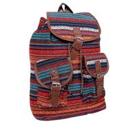 CHILDWEET Ethnic Style Large Capacity Bucket Backpack Canvas Bag with Drawstring for Women Travel School Use