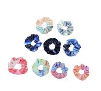CHILDWEET Fabric Hair Scrunchies 9pcs with Hidden Zipper Pocket Storage Assorted Colour and Elastic Design Random Color for Women Hair Accessories