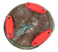 CHILDWEET Fishing and Drawstring Brown with Deepen Mesh Design Fishing Net Nylon Foldable Net for Big Capacity Fish Storage Easy to Open and Portable for Canoe