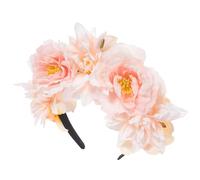 CHILDWEET Floral Headband Double-sided Artificial Peony Flower Hair Crown, Large Vintage Style Decorative Headpiece for Travel, Photography, and Tea Party Accessories, 1pcs