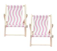 CHILDWEET folding phone stand mini chair, 2pcs cell phone stands, wooden canvas beach chair design, stable grip for desk, tabletop decoration, and watching movies hands-free