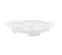 CHILDWEET French Style Ceramic Escargot Serving Dish with Dual Handles and Groove Design for Mushrooms and Seafood Baking, for Restaurant Dining and Simple Baking Process