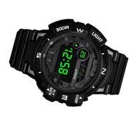 CHILDWEET Glow the Dark Watch Electronic Watch for Students with Waterproof Luminous Design and Adjustable Strap for Holiday Sports Activities Black PVC and Stainless Steel