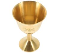CHILDWEET Golden Copper Goblet Multi-Function Decorative Three Phase Moon and Pentagram Design Offering Cup for Use at Home Or in A Temple, Resistant to Aging and Does Not Fade Easily