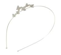 CHILDWEET Golden Rhinestone Butterfly Hair Hoop Headband for Women with Fine Workmanship and Adjustable Alloy Design, Stylish Hair Accessory for Hairstyles