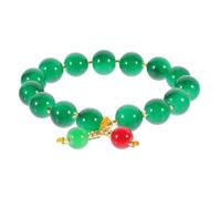 CHILDWEET Green Agate Beaded Bracelet and St Patrick's Day Accessories Lightweight Comfortable Wearing Strand Jewelry with Lovely Design for Women Suitable for Every Day