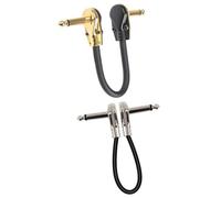 CHILDWEET Guitar Audio Cable 2pcs 15cm Flat Patch Cable for Electric Guitar Effect Cables, Gold and Silver Guitar Lead Cords, Audio Connection Wire for Pedalboard Use